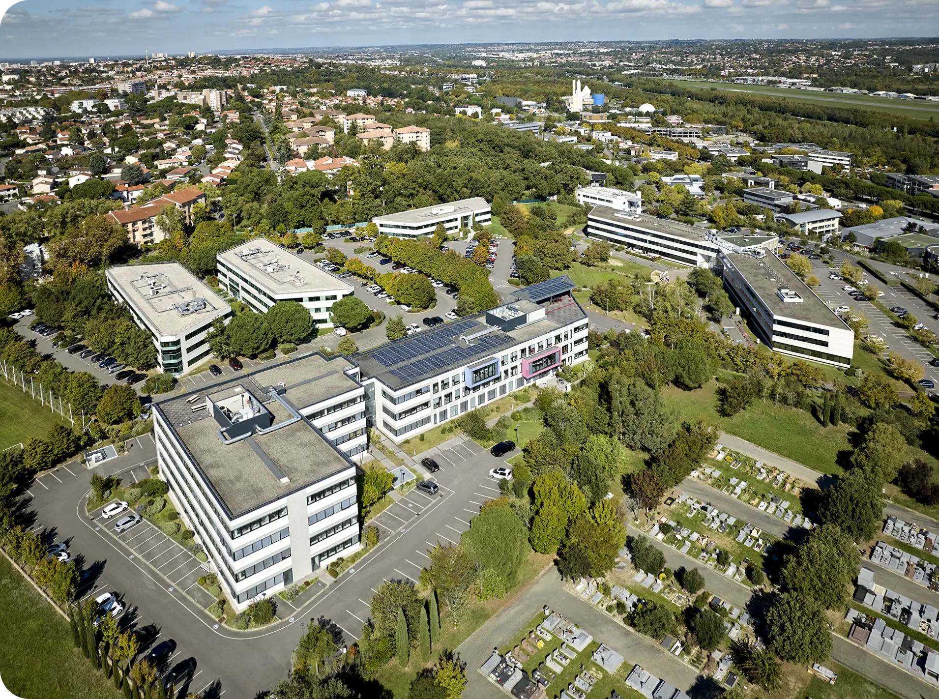 Vue aérienne du campus